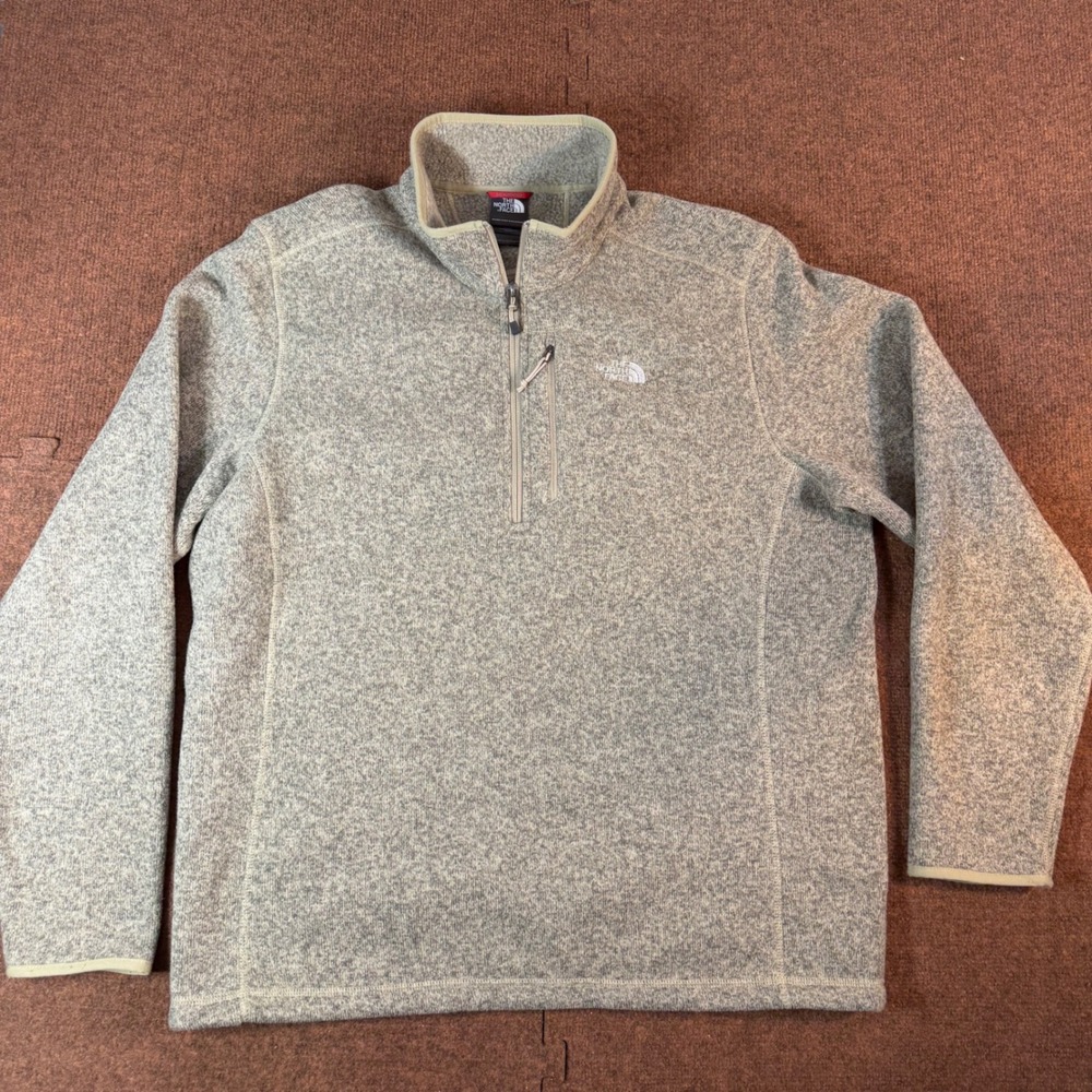 The North Face Gordon Lyons Quarter Zip Fleece Mens Gray Pullover XL 3129